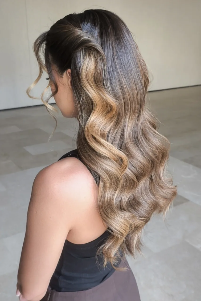 Peinado de invitada de boda con ondas