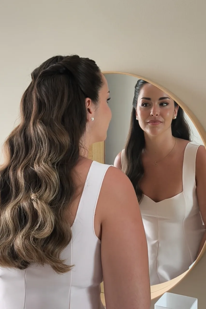 Semirrecogido para boda con ondas