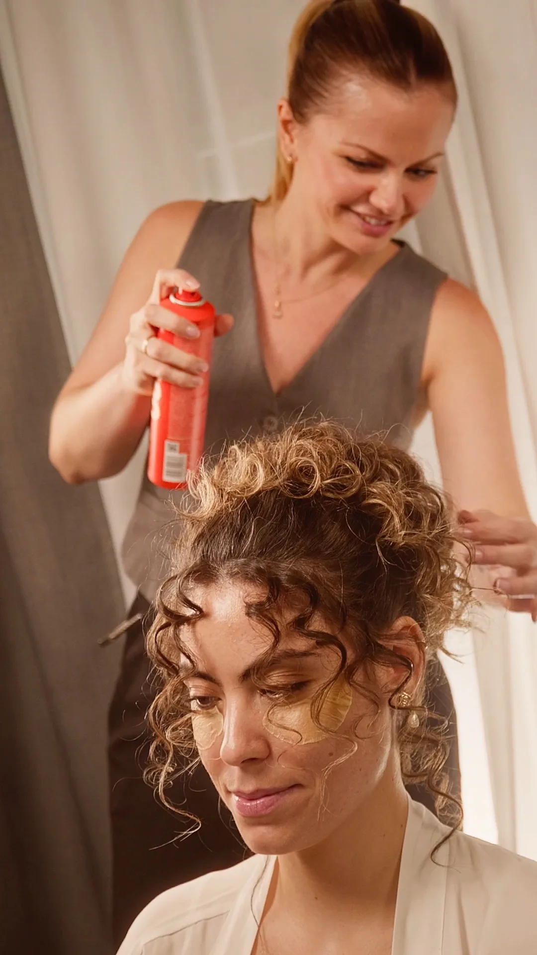 Curly bridal updo